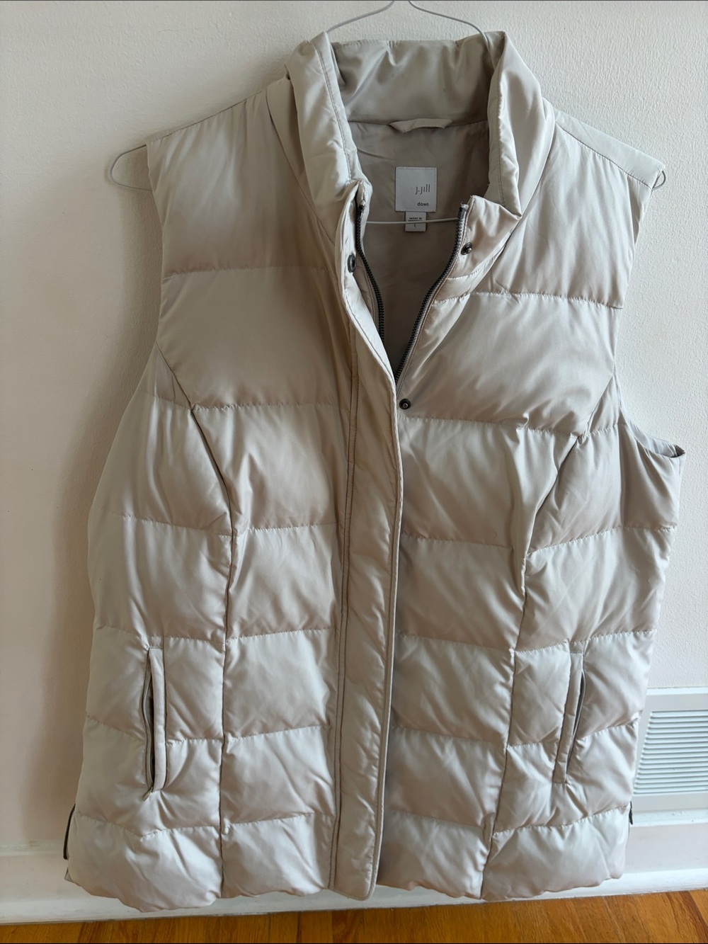 J. Jill Cream Puffer Vest long off white